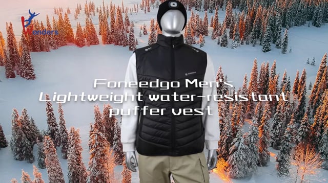 Men's Lightweight Water-Resistant Puffer Vest Sleeveless Padded Coat